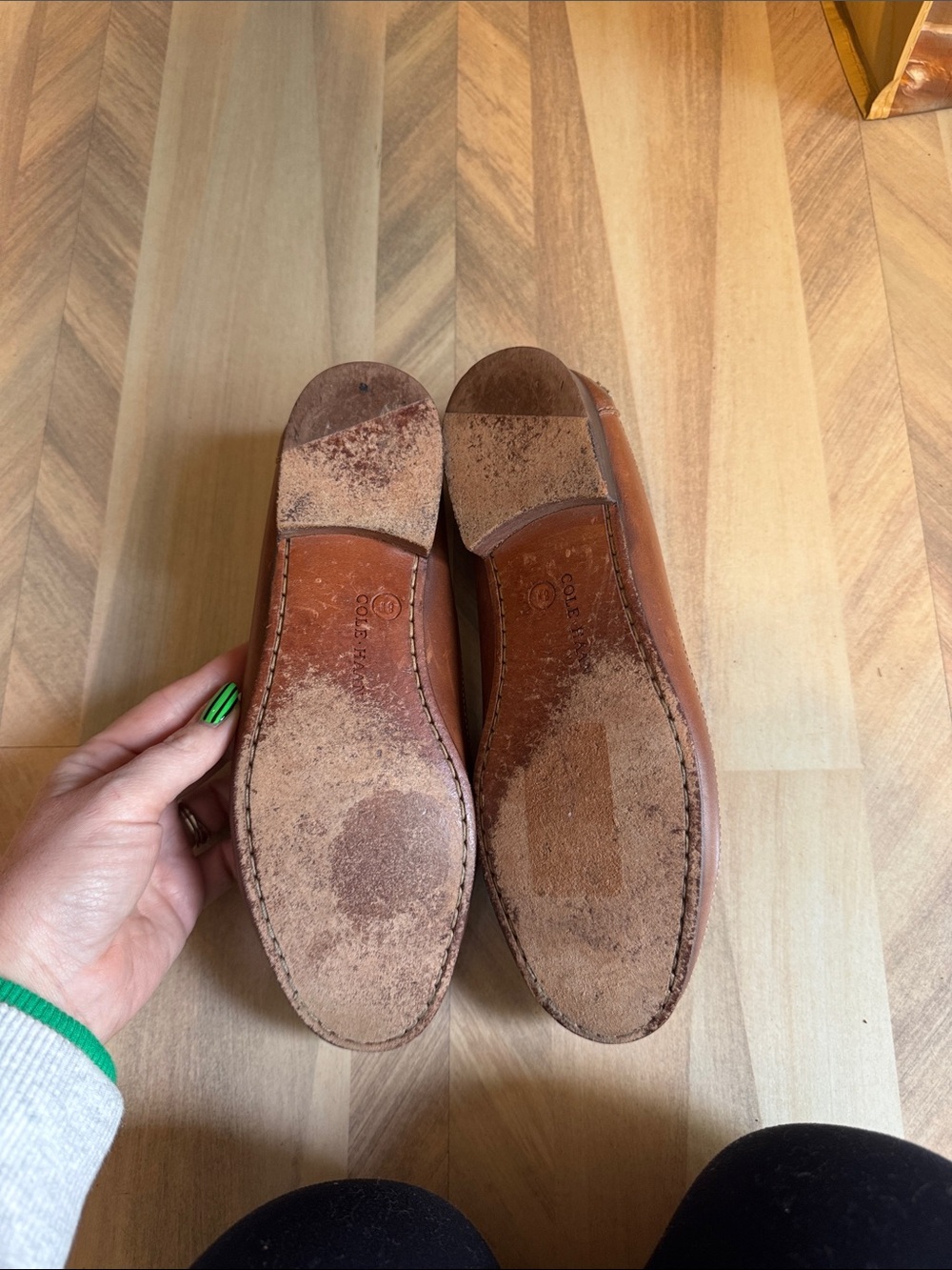 Cole Haan Women's Tan Leather Tassel Loafers - Picture 4 of 5